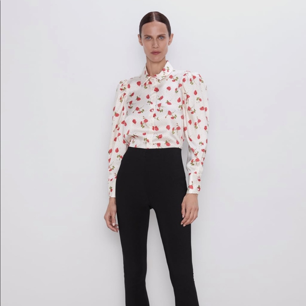 Zara floral print blouse